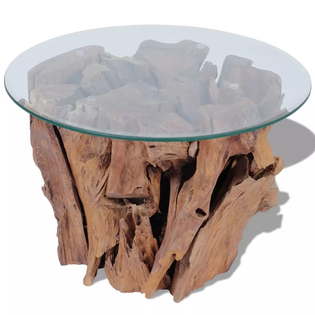 Lechnical Coffee Table Solid Teak Driftwood 60 cm,Coffee Table,End Table,Coffee Table Modern,Living Room Home Furniture BR
