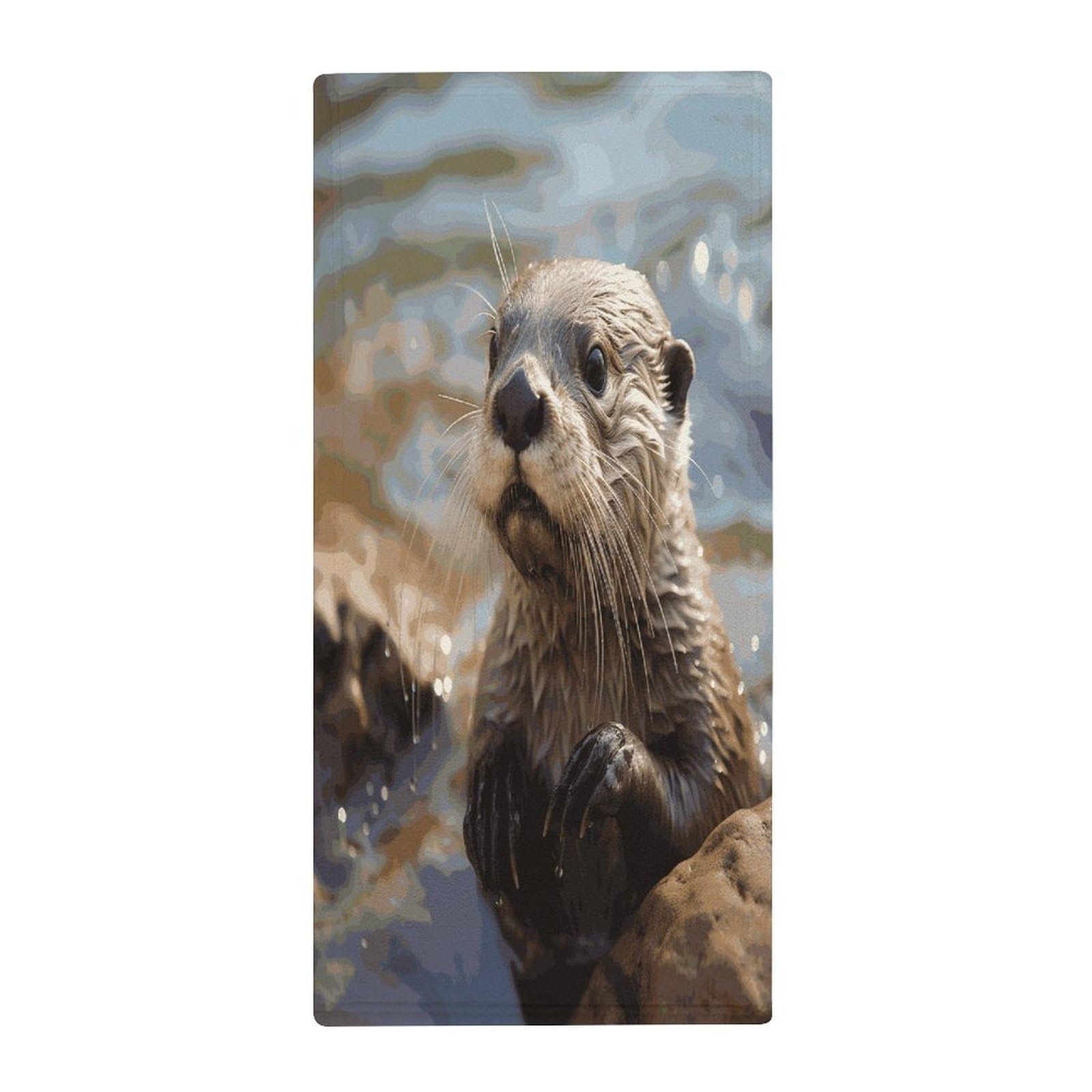 Fekiloot Style Otter Playing In The Water Towels For Bathroom, Bath Towels 13.8 X 28.7 Inch, Hand Towel Multipurpose Use As Bath Fitness, Bathroom, Shower, Sports, Yoga Towel