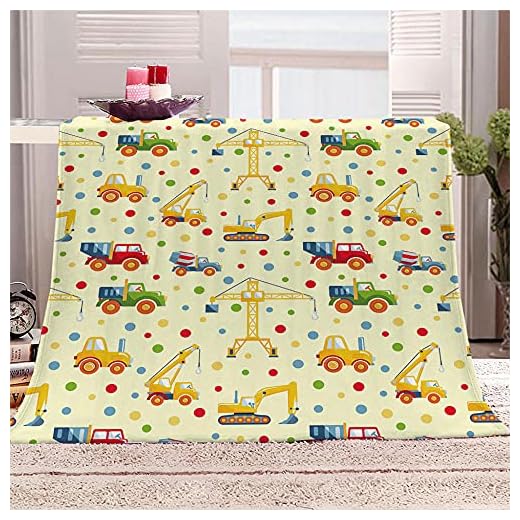 ZZFJFQ Flanellfilt tecknade serier och bilar supermjuk flanellfilt bekväm mysig filt lätt filt 150 x 199 cm