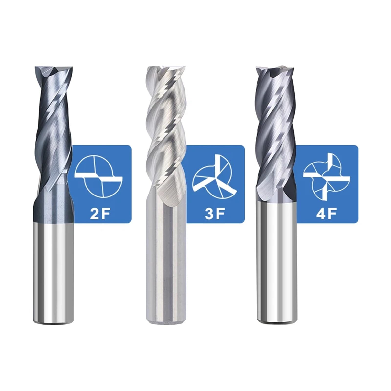 Fresa 2 3 4 flauta carburo fresa de extremo plano HRC 50 CNC herramienta cortador espiral enrutador broca 1 2 3 4 5 6 8 10 12mm(2 Flutes,10xD10x75L)