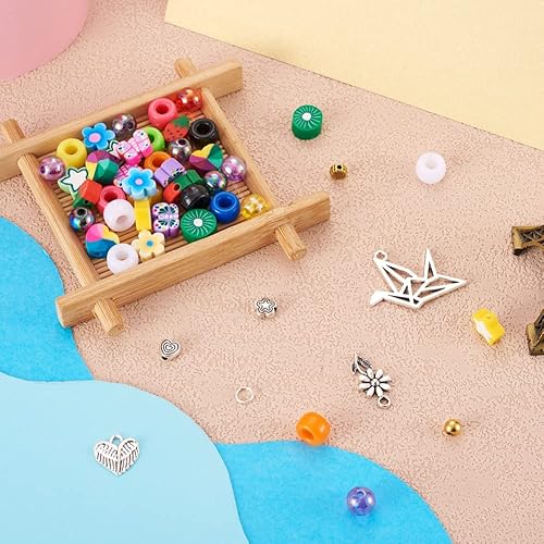 Miniatura 6 de Mega Pet Kit de fabricación de pulseras de 6 a 0.512 in de arcilla polimérica cuentas redondas de acrílico cuentas de acrílico estilo tibetano