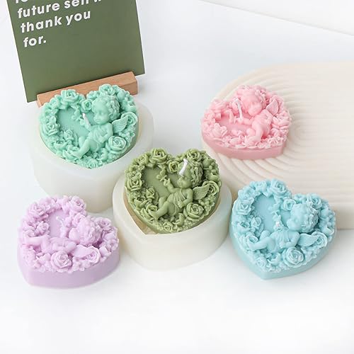 Miniatura 7 de Molde de vela de corazón de amor, molde de silicona para velas de bebé, molde de jabón hecho a mano, moldes de caramelo de fondant, herramienta de