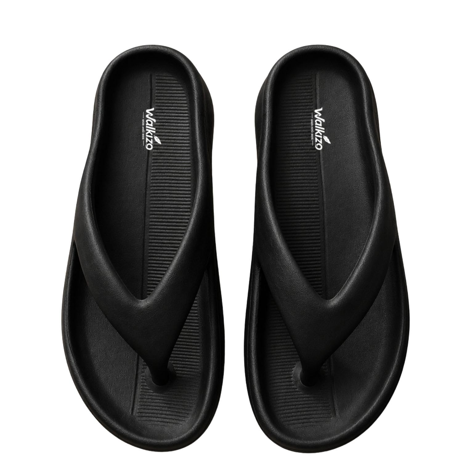 Unisex Lightweight Flip Flops with EVA Sole, Black-picture-39