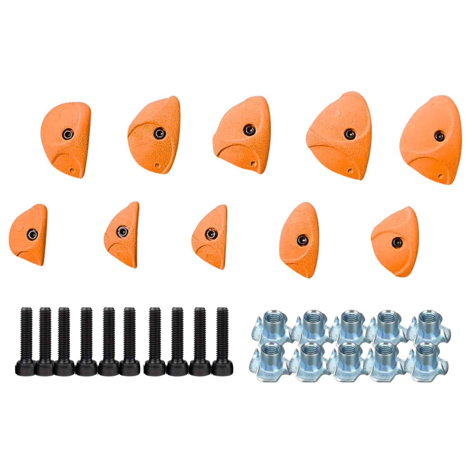 White Tech Premium Rock Climbing Holds Crimp (10 Pack) Climbing Holds for Indoor and Outdoor Play Set for Kids, Adult Easy to Install, Wall/Wood Long Lasting Crimp Grips