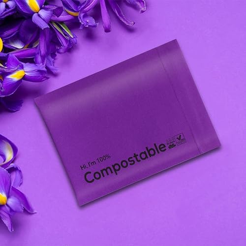 Miniatura 5 de Sobres de burbujas 100 % biodegradables de 4 x 8, 25 sobres de papel kraft morado #000 compostables, bolsas autoadhesivas ecológicas