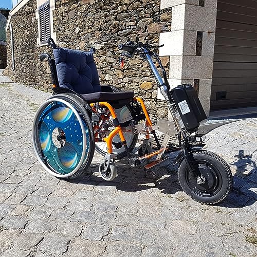 500W Electric Wheelchair Conversion Kit, 17Ah Lithium Battery Range 65 Km, 3 Speeds Adjustable 12 Inch Wheels, LCD Display, Suitable Sports Wheelchair Diameter 20-26 mm,B