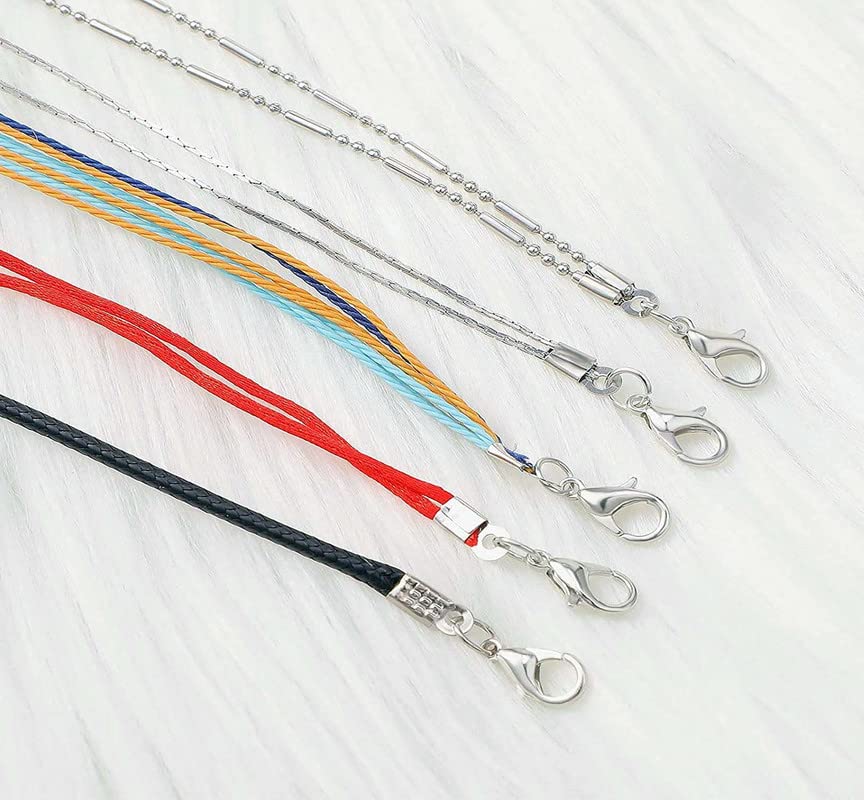 DIY Crafts Fold Over Cord Ends Cord Crimp End Tips Fold-Over End Caps Leather Ribbon Ending Clasp Tips Jewelry Connector for Jewelry Making (50 Pcs, White Nickel) 2