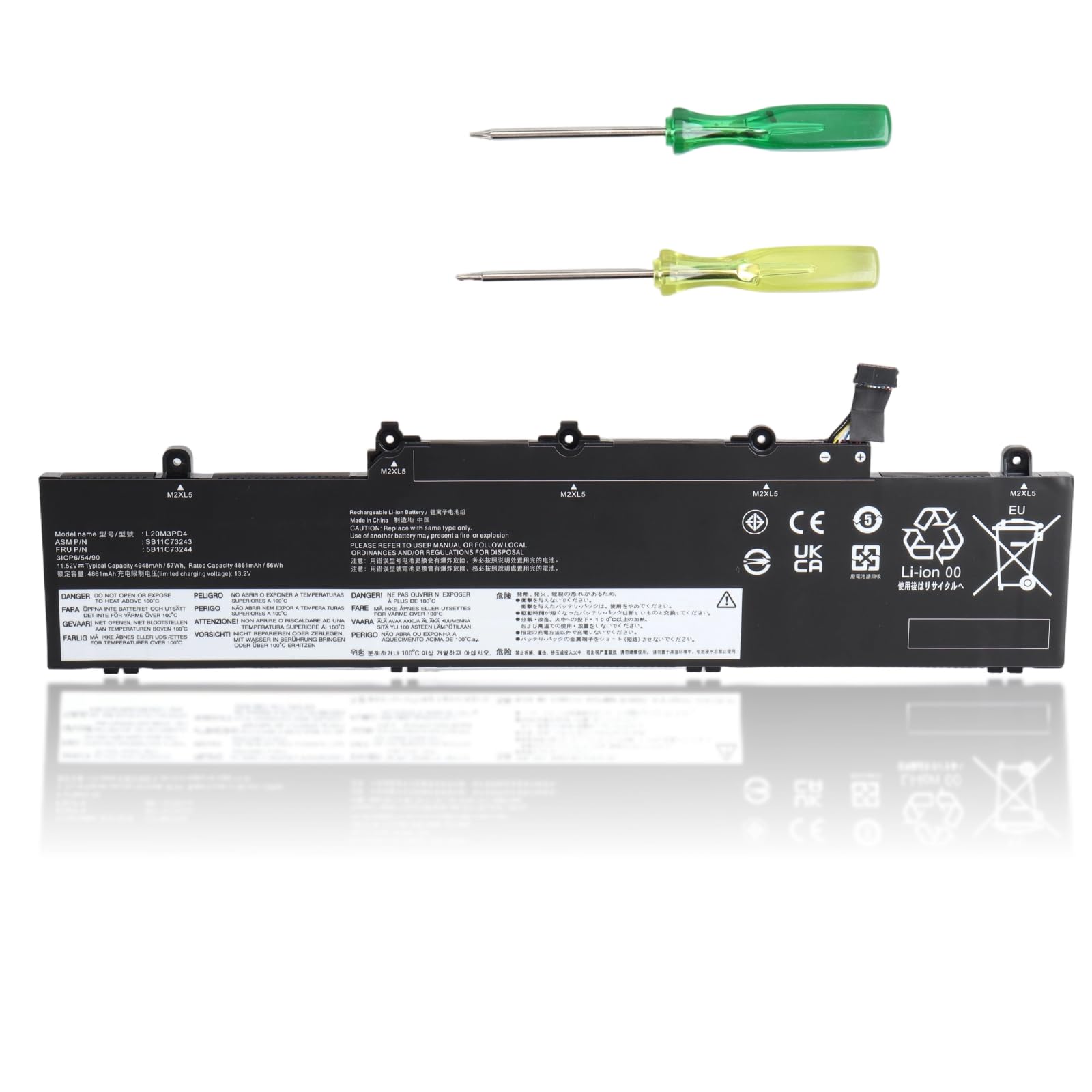 57Wh L20L3PD4 Laptop Akku Kompatibel mit Lenovo ThinkPad E14 E15 Gen 2/3/4 Series, 11.52V Ersatzakku für L20C3PD4 L20D3PD4 L20M3PD4 L19M3PD5 L19C3PD5 L19D3PD5 5B11E2466 SB11E24664