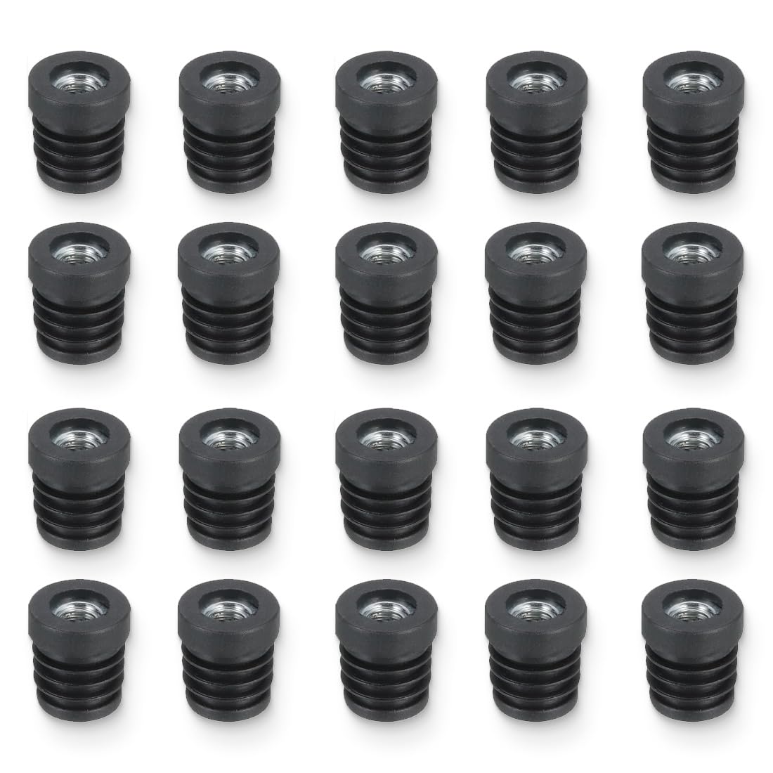 NJCXOLA Tapones para Sillas,20 Piezas Tapones de Plástico Redondo Tapones de Tubo Insertos de Tubos para Tubos de Metal, Sillas, Sofás, Mesas, Estanterías