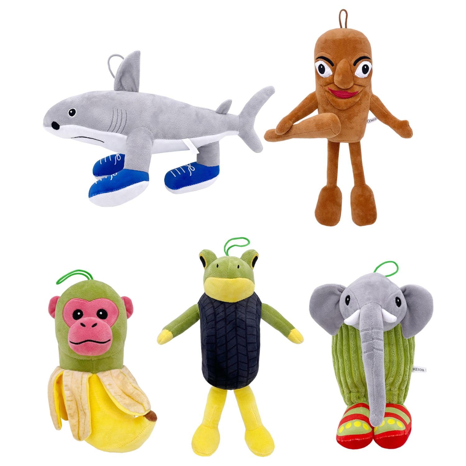 Benolls Tung Tung Tung Sahur Plush,2025 New Tralalero Tralala Plushish,Italian Brainrot Stuffed Figure Pillow Gift for Fans (5PCS) — image 1
