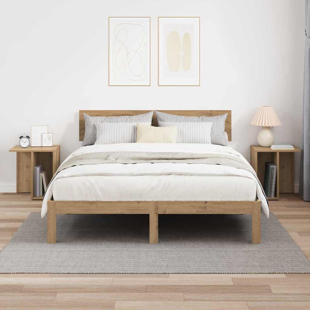Mesa auxiliar de madera de roble Artisan, 2 unidades, 37 x 32 x 40 cm, con estante y estante, mesa de centro moderna para salón, dormitorio, pasillo, ideal como mesita de noche, mesa de