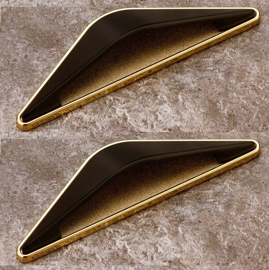 JWL Handle for Wardrobe Knob Handle Black Gold Finish Set of 2