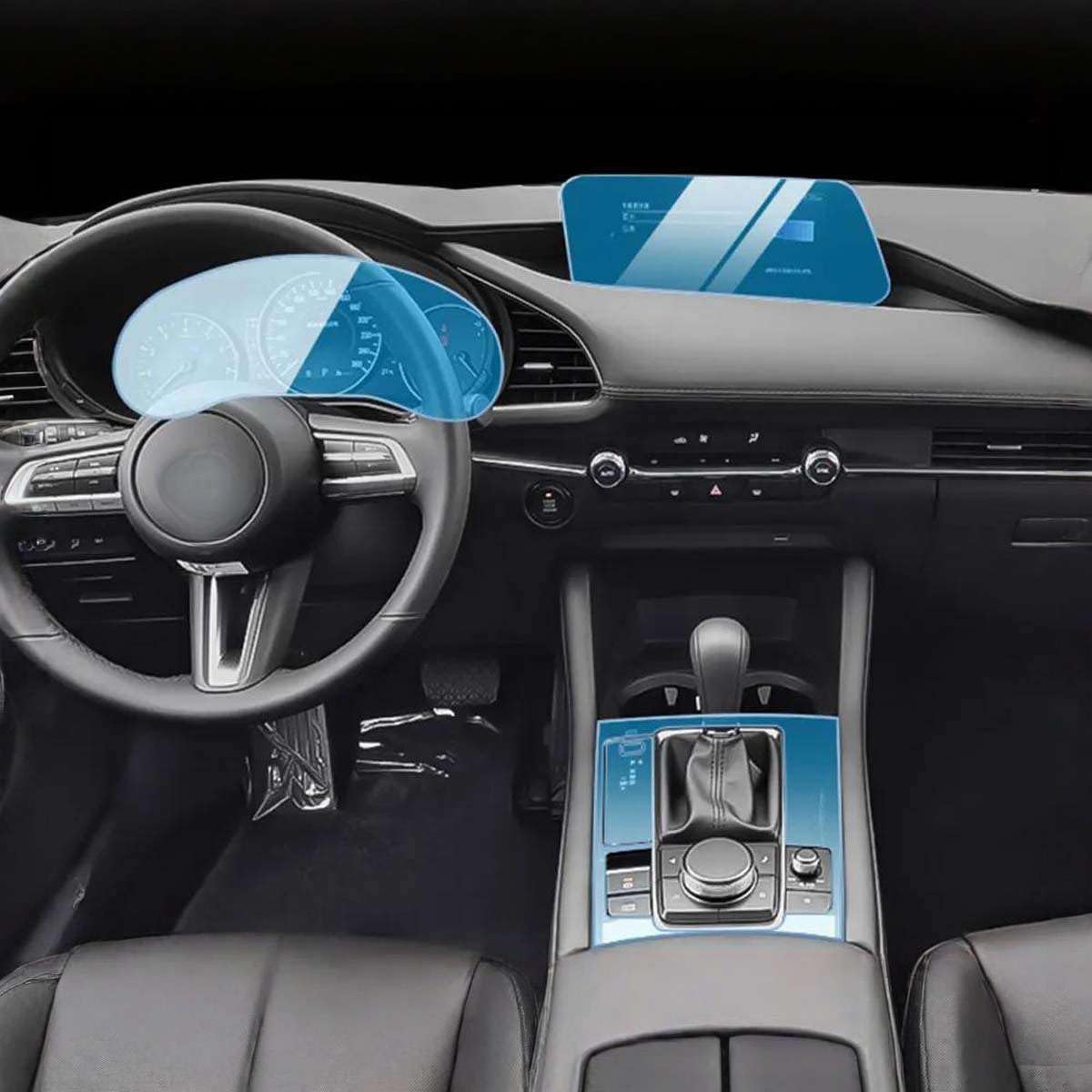 Car Interior Center Console Media Dashboard Navigation TPU Protector Film Anti-Scratch, for Mazda 3 AXELA 2021-2024