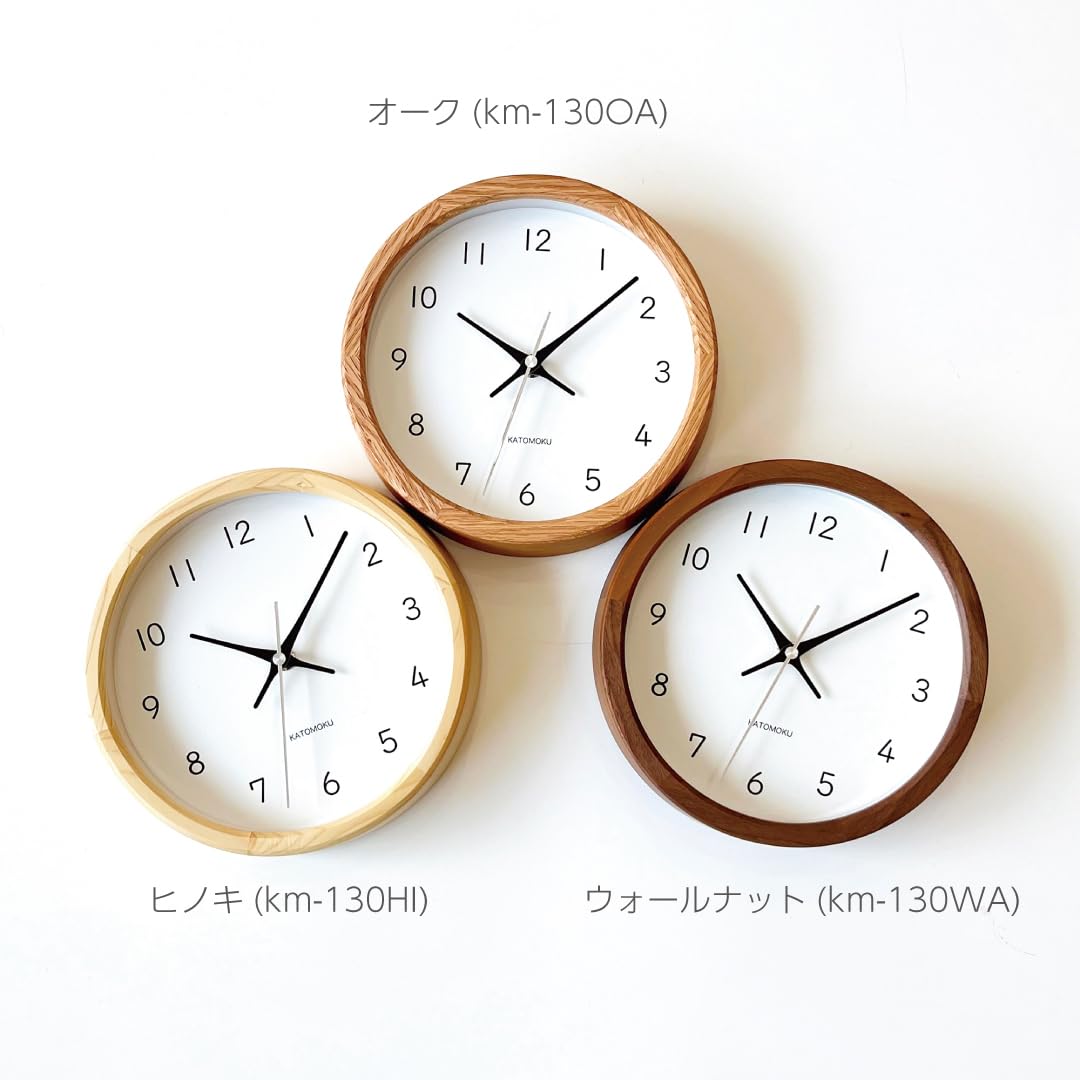 Amazon.co.jp: KATOMOKU Muku Clock 13 オーク 掛け時計 連続秒針 km
