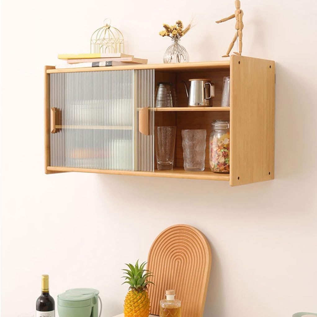Sideboard Cabinet Glass Wall Cabinet Kitchen Wall Storage Cabinet Hanging Cabinet Living Room Wall-Mounted Dining Room Side Cabinet Sideboard Cabinet with Drawers