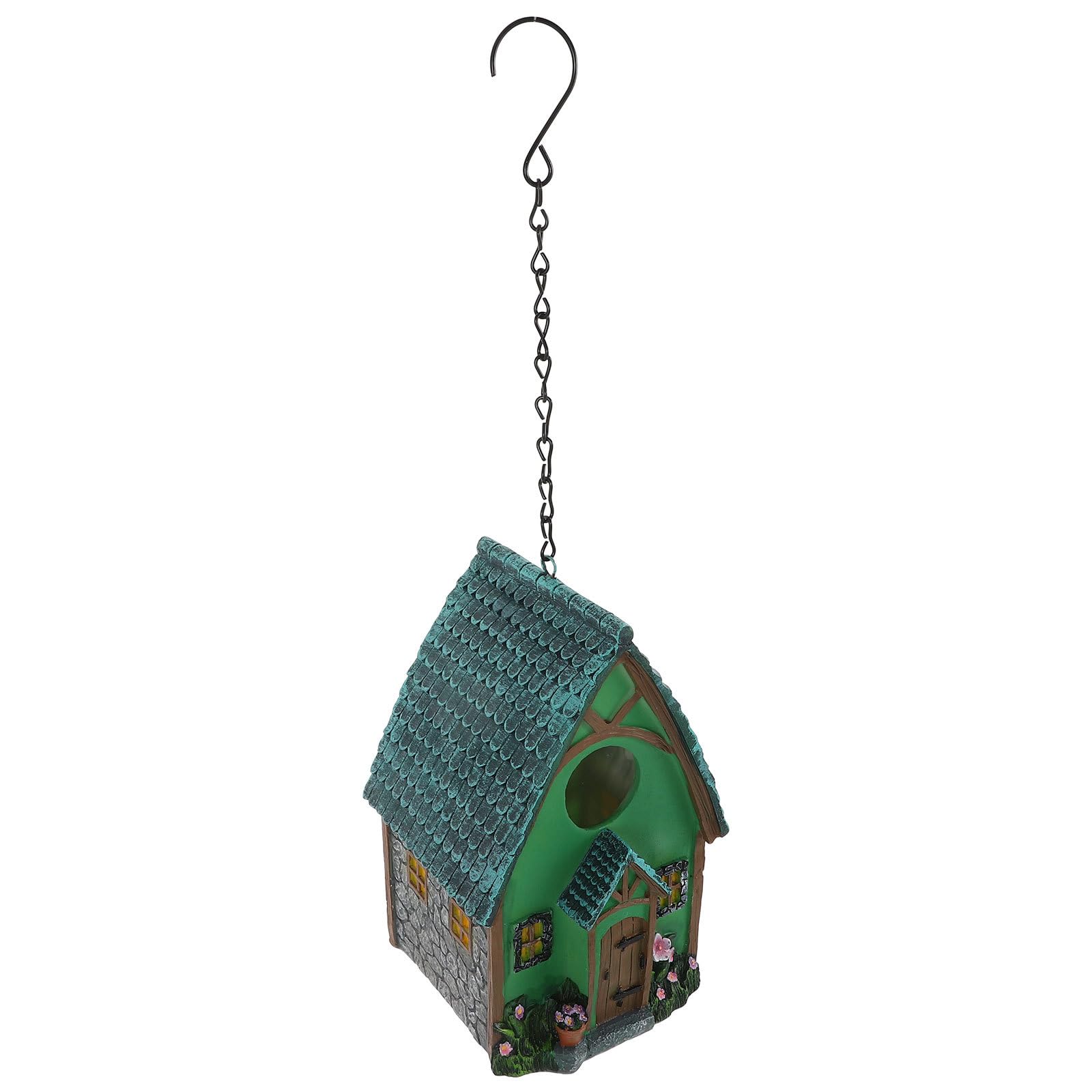 Kleiner Vogelnistkasten aus Wetterfestem Kunstharz zum Aufhängen Balkon oder Fensterbank mit Rustikalem Design und Sicherem Versteck für Vögel