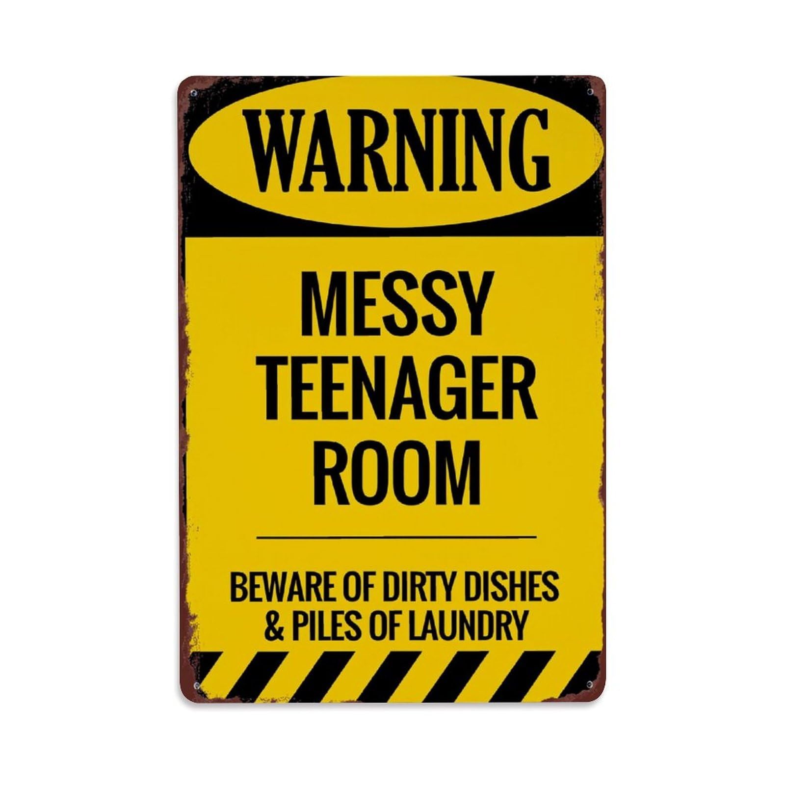 Enderetf Vintage Warning Sign Pattern Print Tin Sign Metal Poster, Home Bar Garage Man Cave Cafe Indoor & Outdoor Wall Decoration 8X12inches