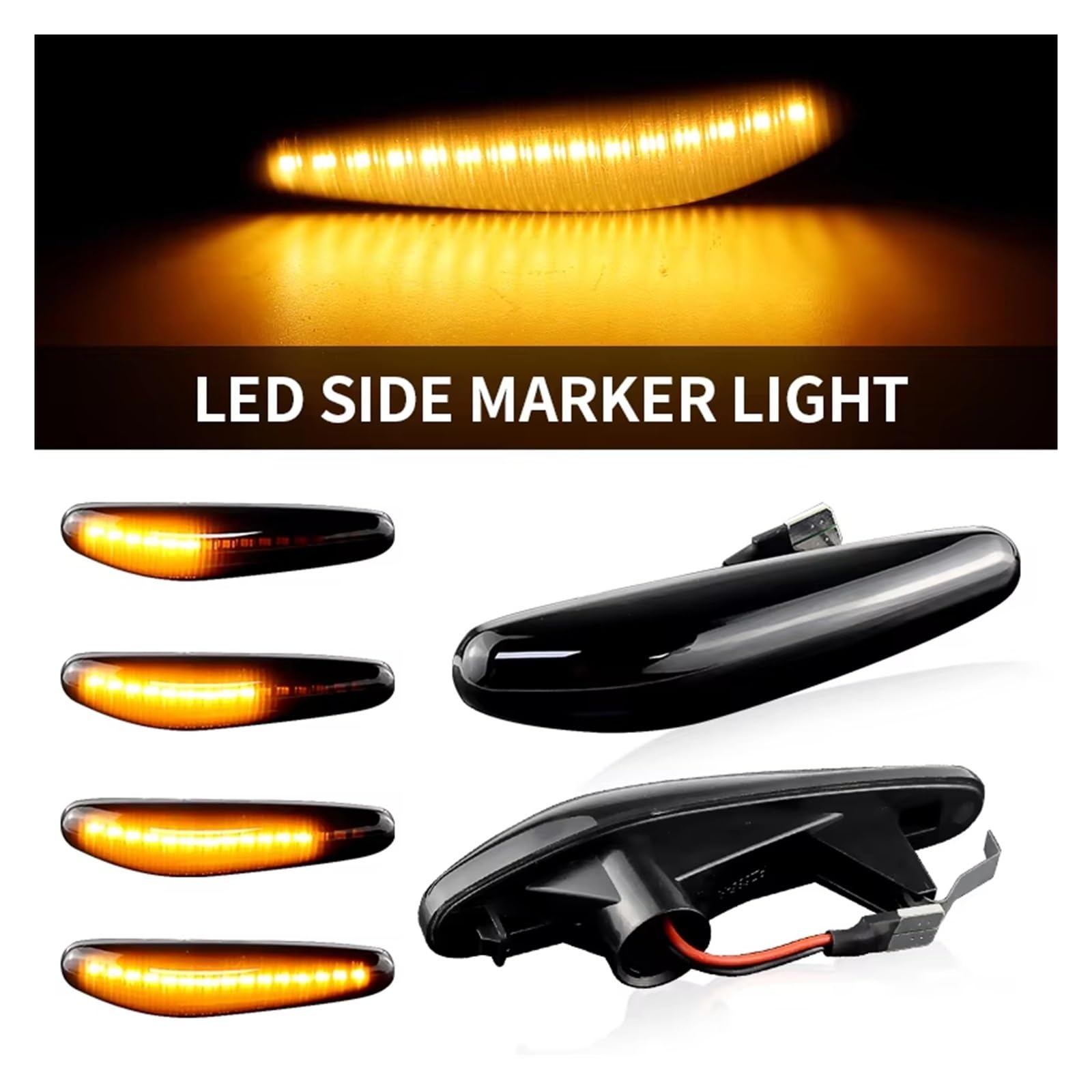 Indicatori Direzione Per Alfa Per Romeo 166 1998-2007 2 Pezzi Led Dynamic Turn Signal Light Side Marker Blinker Indicator Lamp Repeater OEM 60597300 Direzione Dinamico(Smoke Lens Dynamic)