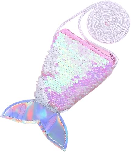Monedero de lentejuelas de sirena, mini bolso de hombro con lentejuelas mágicas reservables para niñas pequeñas, recuerdos de fiesta de cumpleaños,