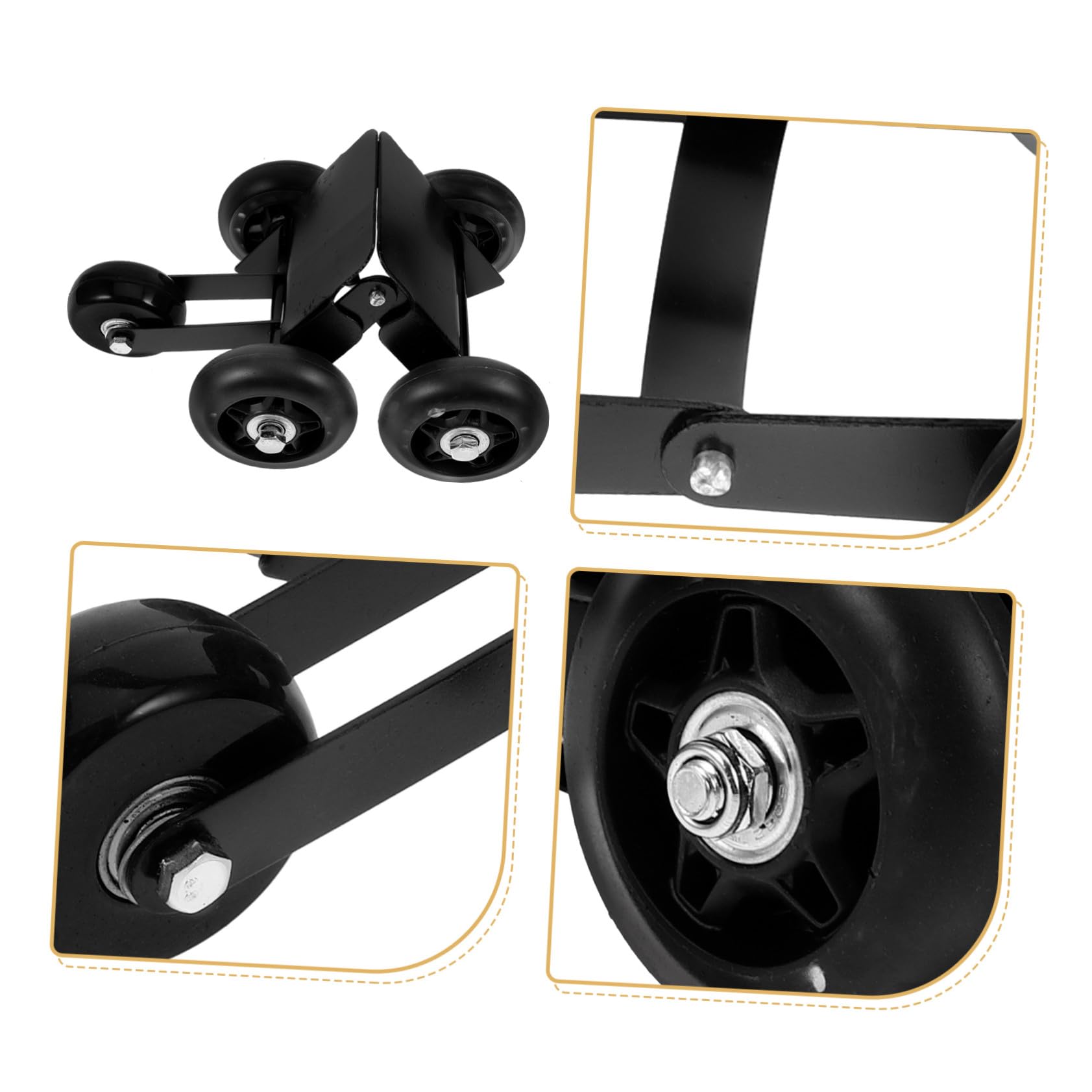 IMIKEYA Rouleau de Pneu d'urgence Robuste Noir Chariot de Déplacement pour Moto et Tricycle Assistance Dépannage Pneus Crevés Usage Extérieur Passionnés Moto Couleur Aléatoire