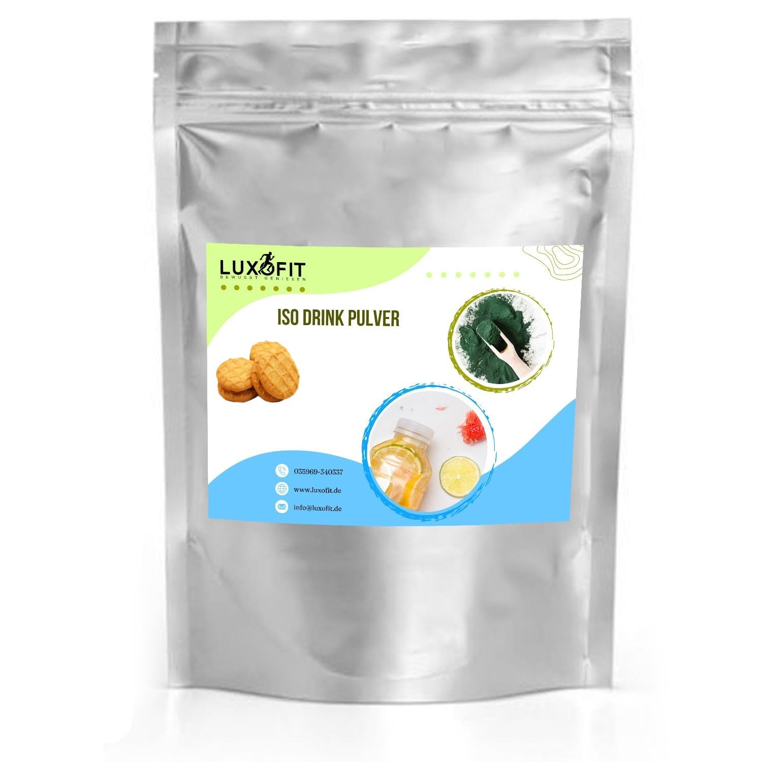 Luxofit Keks Cookie Getränk isotonisch Iso Drink Pulver, Elektrolytgetränk, L-Carnitin, Allergenfrei, Erfrischungsgetränk, Geschmacksintensiv, Made in Germany (10 Kg)