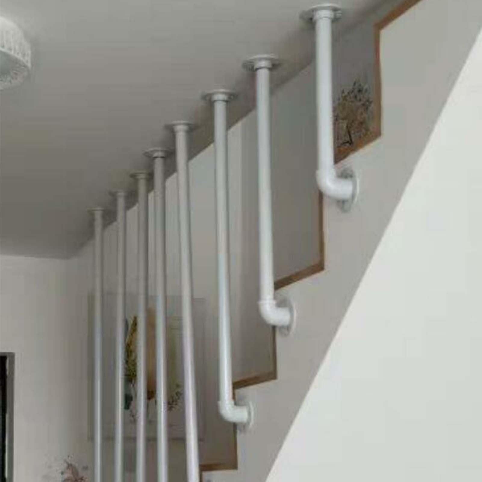 Rambarde d'escalier kit de bar garde-corps durable blanc pour mur en L