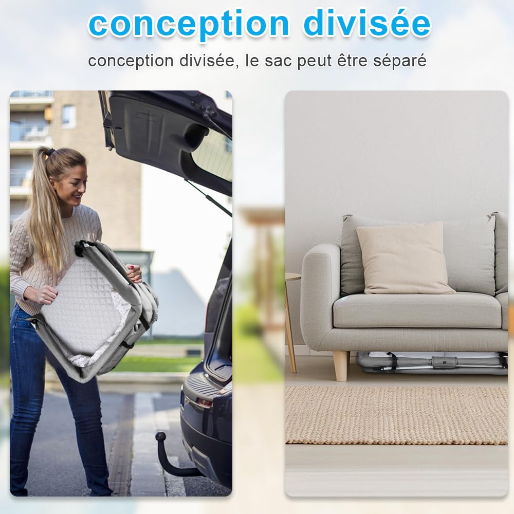 homewell Lit de Voyage Bébé Pliable, Berceau d'Appoint avec Moustiquaire, Compact, pour Intérieur/Extérieur (Gris)