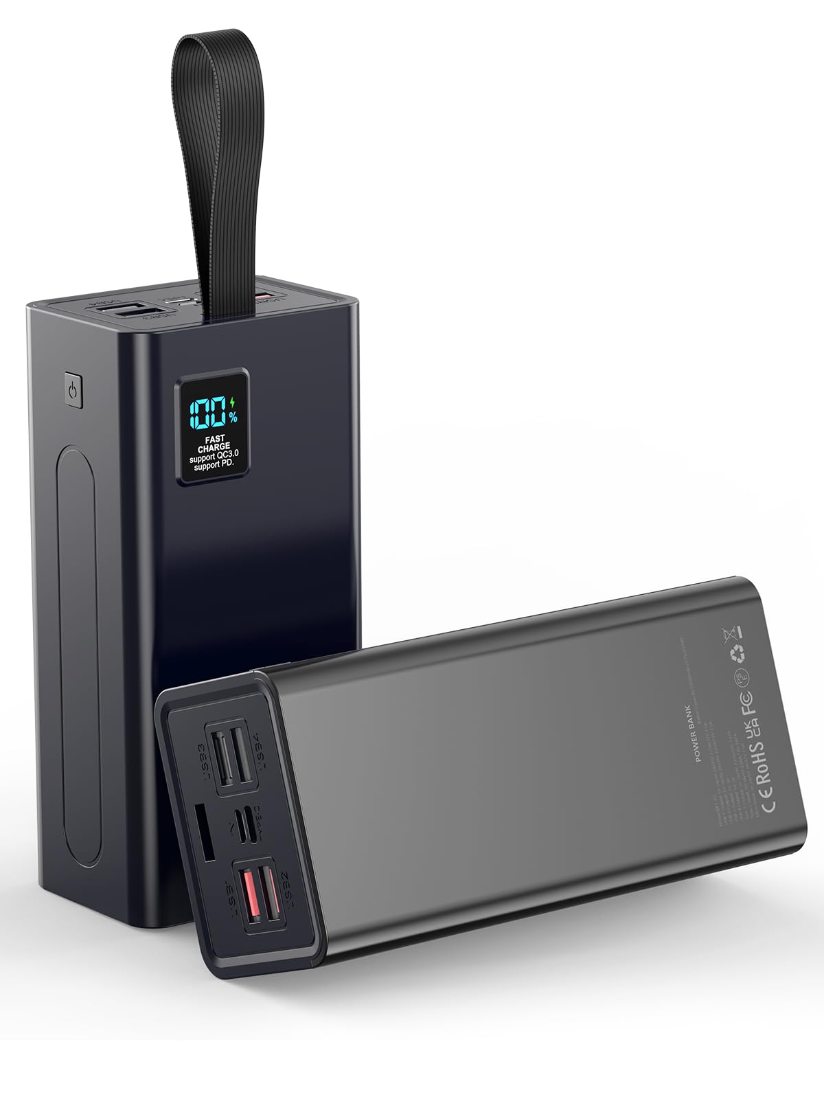 Portable Charger Power Bank, PD 30w & QC 3.0 Fast Charging Battery Pack, 70000mah Powerbank 5 Outputs 2 Inputs Compatible with iPhone 17/16/15/14/13/12 and More