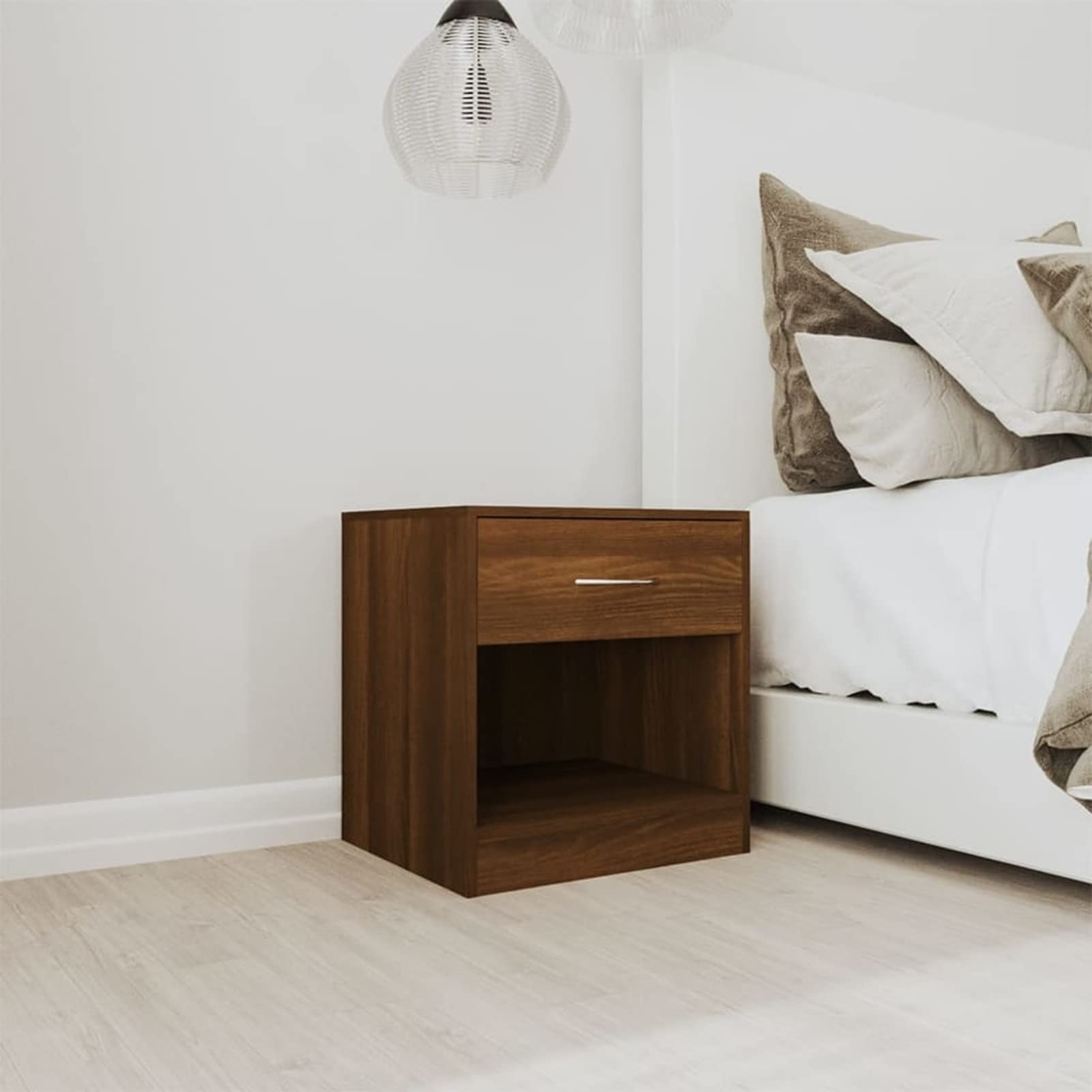 LAPOOH Comodini 2 pezzi con cassetto marrone rovere, comodini, comodini, comodini per soggiorno, camera da letto - 342588