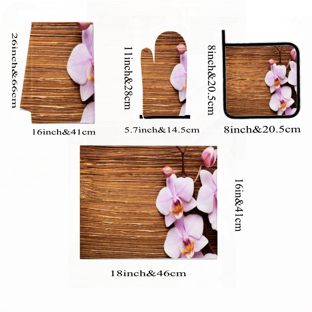 9PCS Bella Rosa Orchidea Cucina Decor e Accessori Set