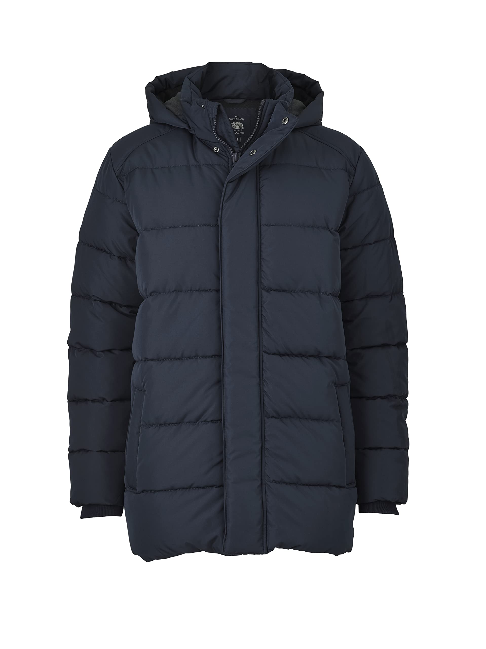 The Savile Row Company London Men's Navy Luxury Quilted Puffer Jacket With Recycled Polyester Outer - Xxl