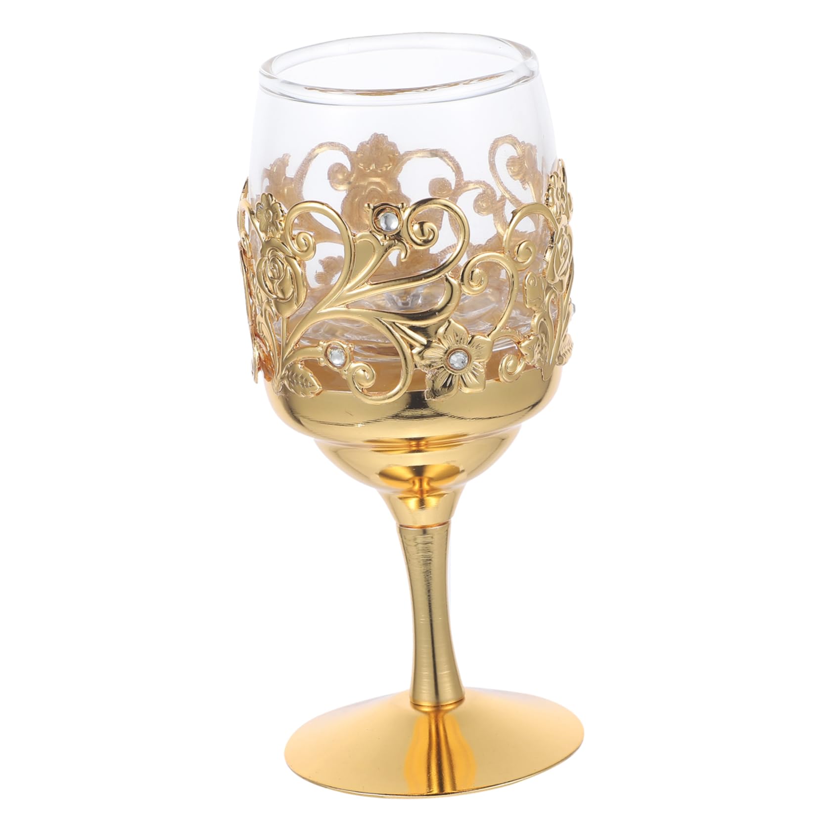 BRIGHTFUFU Vintage Metal Wine Goblet Elegant Decorative Cup for Liquor Fruit Wine Juice Retro Design for Ceremonial Occasions Eye Catching present Idea Comfortable