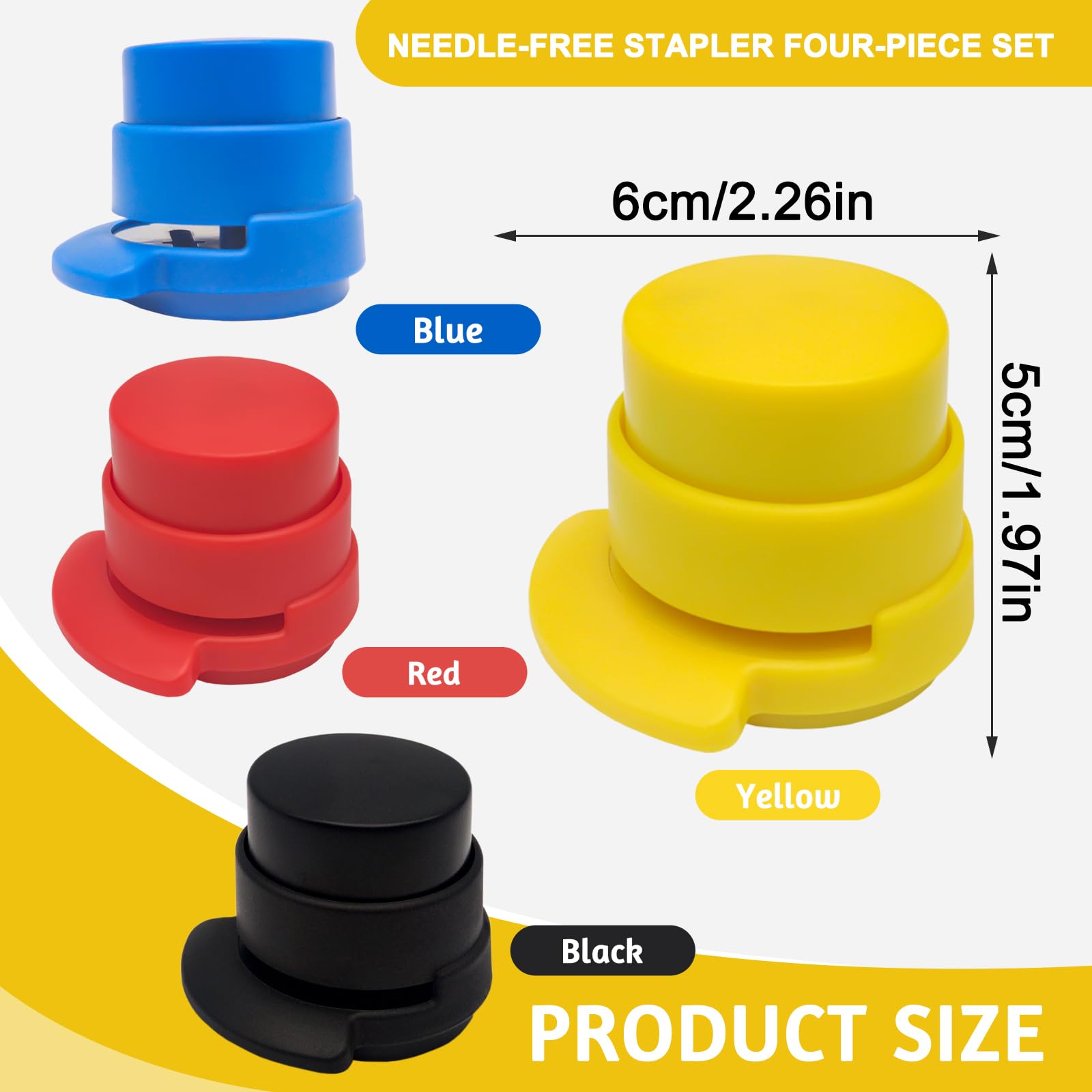 4 Agrafeuses Sans Agrafe - Mini Agrafeuse Portable, Pour Bureau, École, Maison - 8