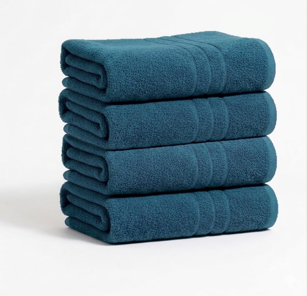 A & B TRADERS Pack of 2 or 4 Big Large Jumbo Bath Sheets Towels Soft Cotton Prime Egyptian Bale Sets (Teal, 4)