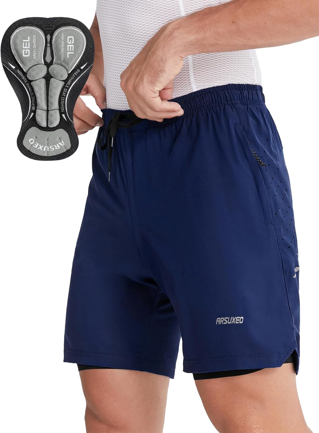 ARSUXEO Loose Fit Padded Bike Shorts for Men Cycling Shorts Mountain Bike Shorts