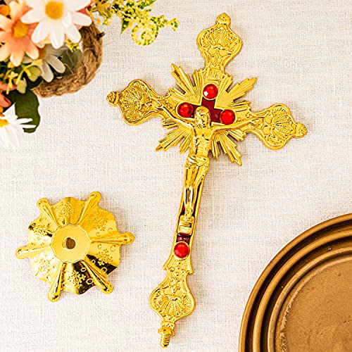 Calculs Metal Jesus Crucifix Table Cross For Jews - Catholic Table Cross With Stand For Christ's Prayers Jerusalem Home Decor 10" #TOP3