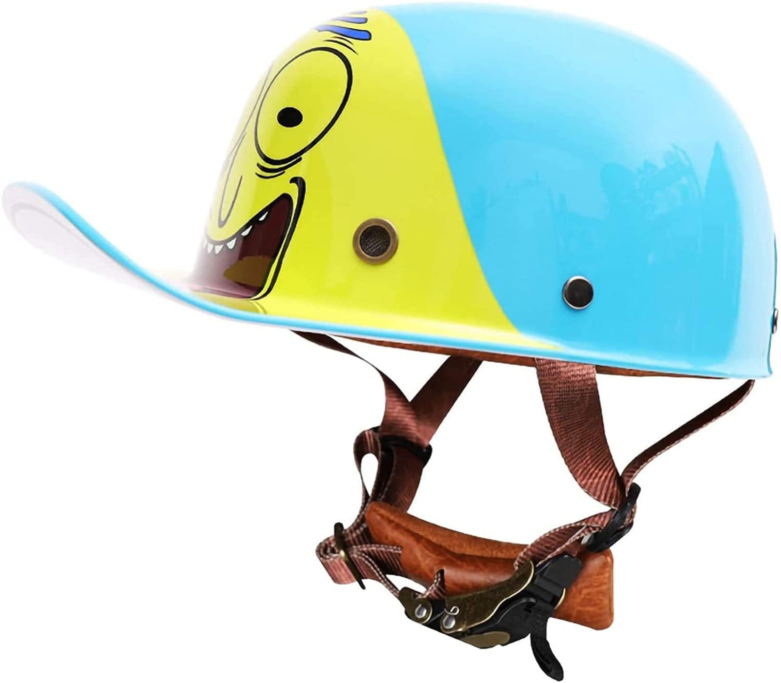 Niemiecki retro kask motocyklowy dla mężczyzn i kobiet, certyfikat ECE kask motocyklowy otwarty otwarty kask typu jet do skutera motoroweru motoroweru skuter motorower E, L = 59-60 cm