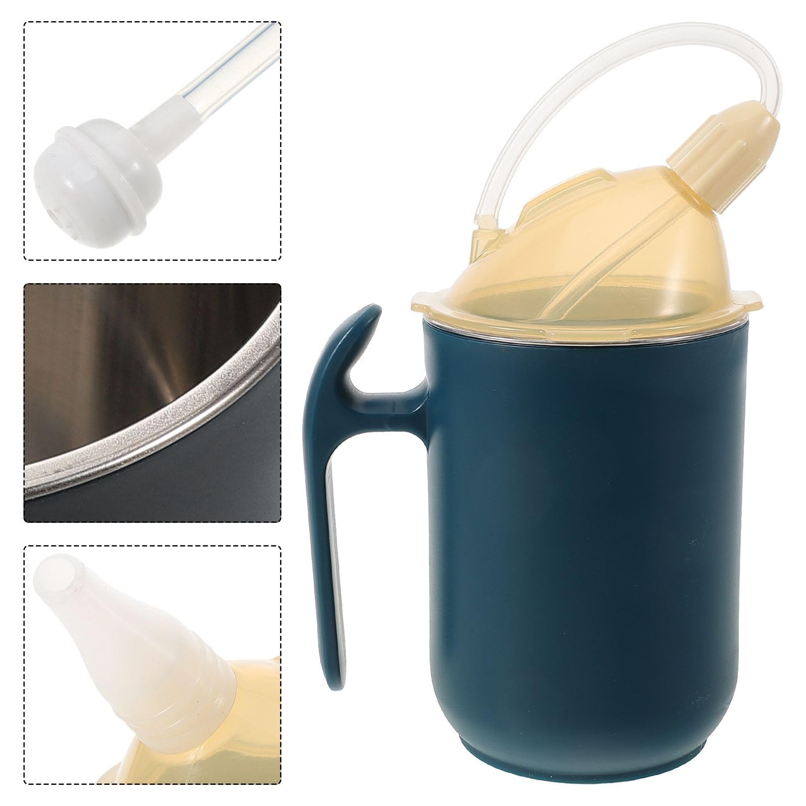 2 vasos con pico 3 en 1 para personas mayores, 400 ml, vasos con boquilla para personas mayores con asas, vasos a prueba de fugas, tazas para disfagia para el cuidado y cuidado de ancianos y pacientes