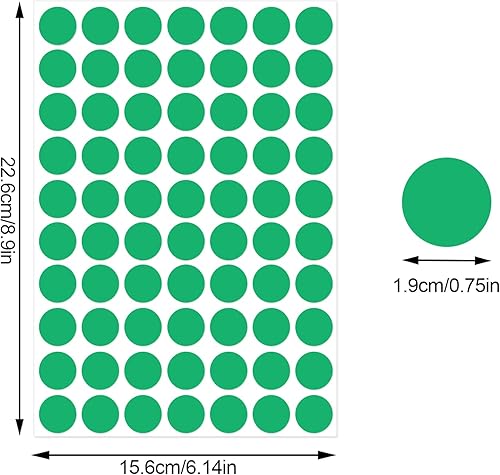 Miniatura 2 de 3500 piezas de calcomanías con puntos, etiquetas circulares de codificación verde de 1,9 cm, calcomanías circulares, etiquetas de precio,