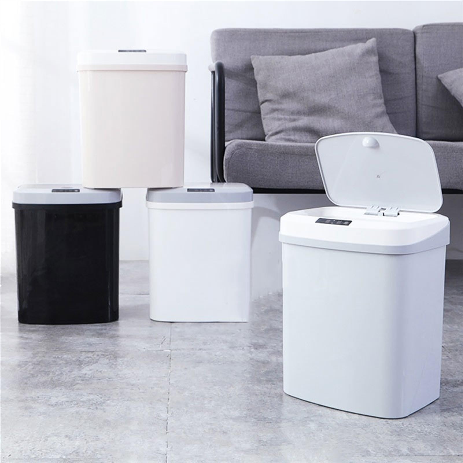 ENGENDER Bidone della Spazzatura per Ufficio Pattumiera Secchio di Carta Elettrico Moderno Casa Camera da Letto Soggiorno Cucina Bagno Cestino Cestino (Color : A, Size : S)