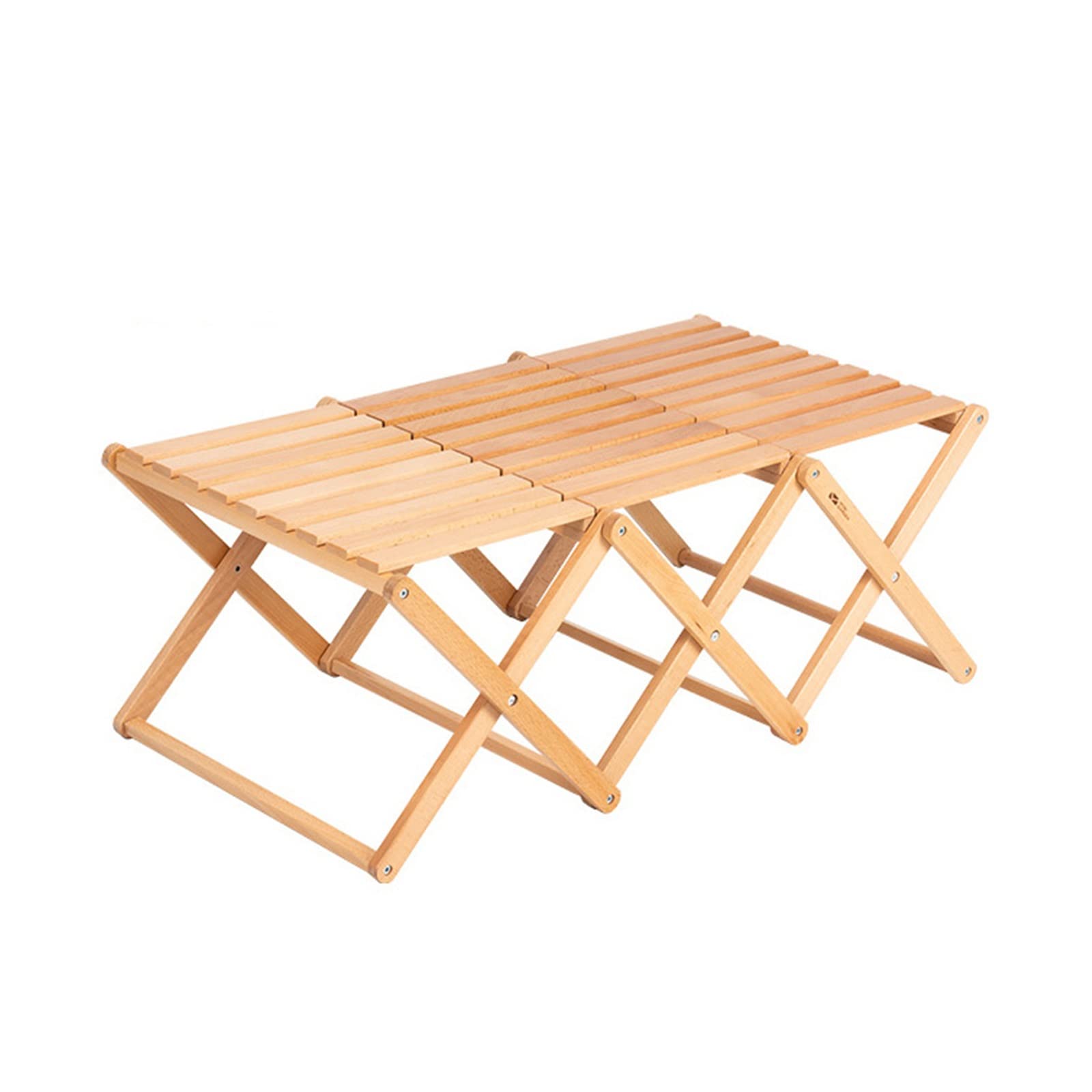 Scaffale da Campeggio Tavolo da Picnic Scaffale Pieghevole Tavolo da Campeggio/Scaffale in Legno Doppio Uso Esterno Uso Interno Facile da Portare (Color : Natural, Size : 49x30x103cm)