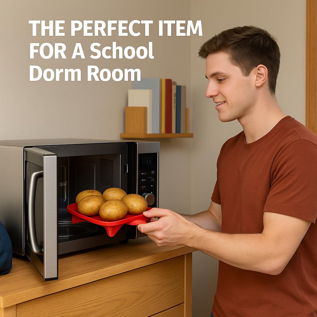 Microwave Potato Cooker - BPA-Free Plastic Rack Cooks 4 Potatoes Evenly in Minutes - Quick and Healthy Microwave Meal or Snack - Image 5