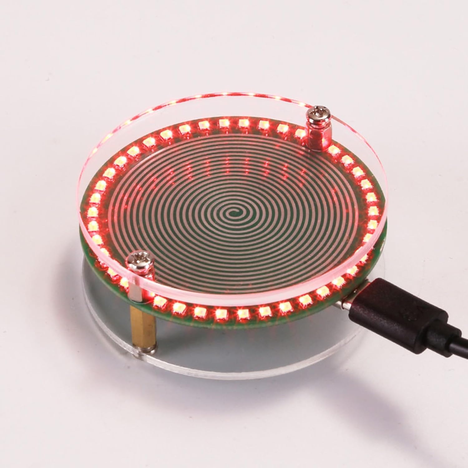 Schumann Générateur d'ondes sinusoïdales, avec lumière LED colorée RVB, alimentation USB, pour la méditation à domicile, le bureau, l'amélioration du sommeil