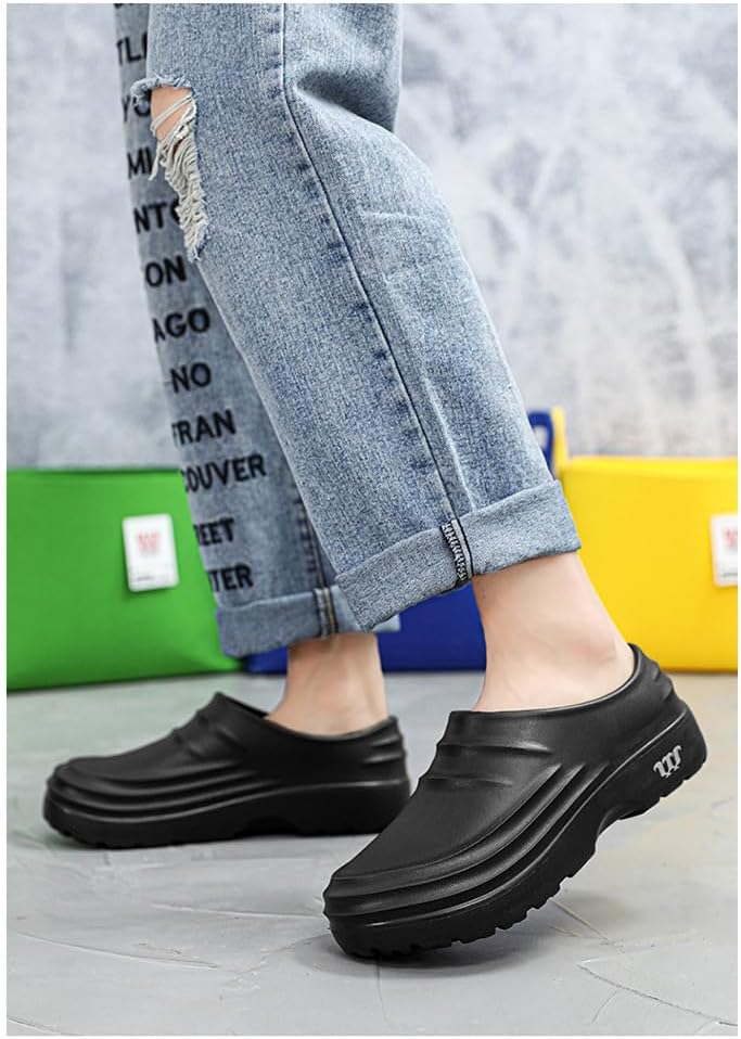 Women's Thick-Soled Slip-Resistant Clogs Work Shoes,Suitable for Use in Restaurants and Kitchens,Oil-Resistant Chef Shoes,Odor-Proof,Warm,and Cold-Resistant Work Shoes for Hospitals
