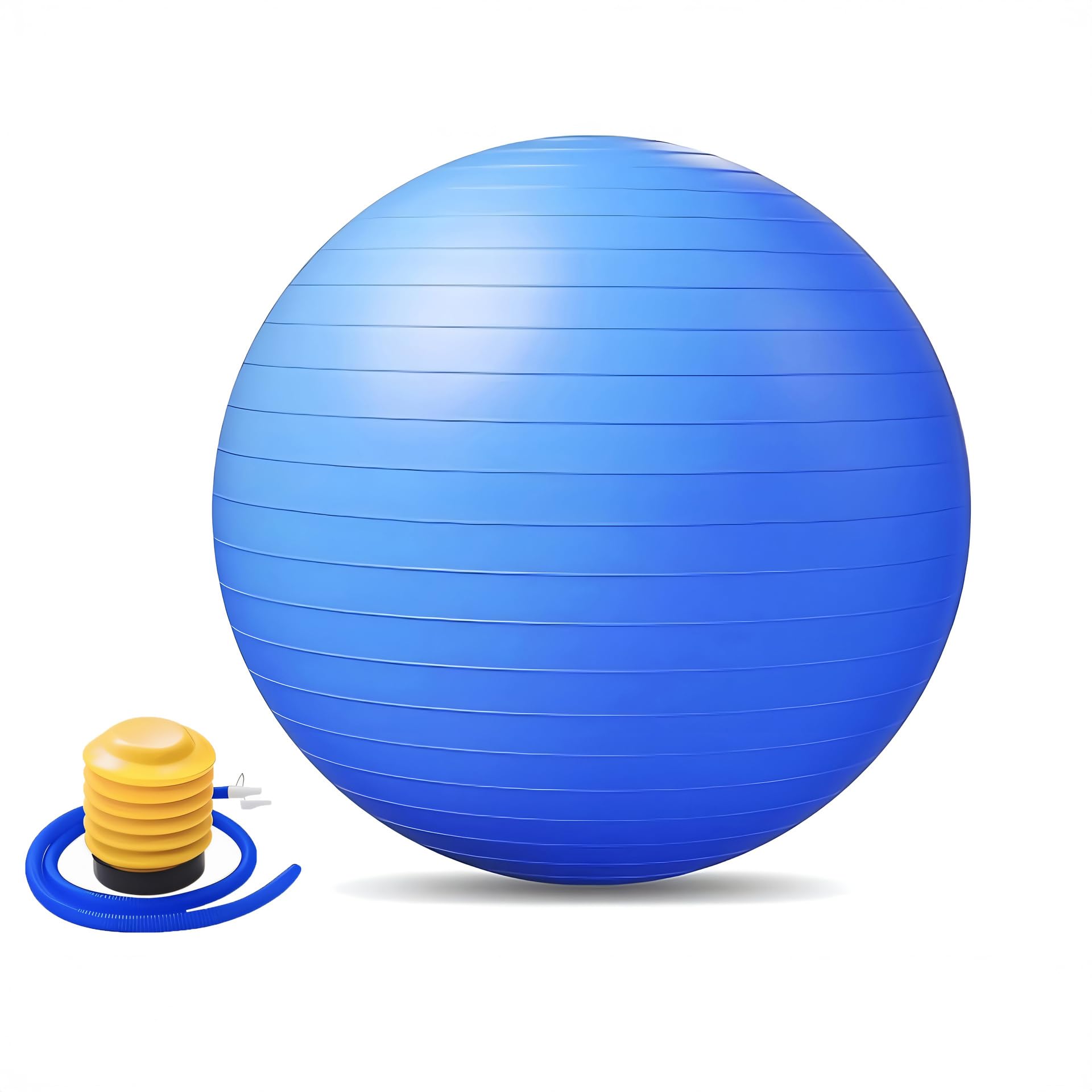 Bola de Pilates 55cm 65cm 75cm com Bomba – Antiestouro, Yoga e Academia, Diversas Cores