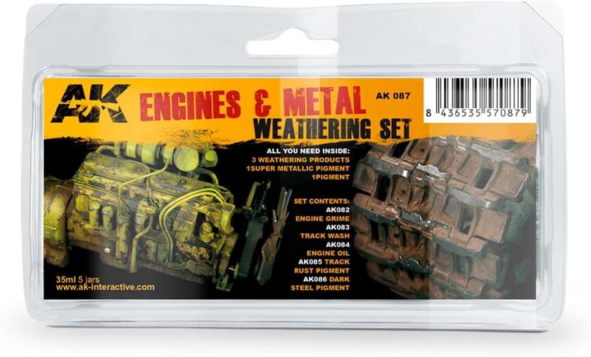Engines & Metal Enamel Paint Set (82, 83, 84, 85, 86) AK Interactive