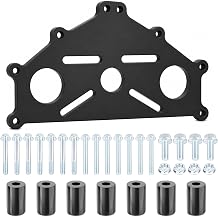 Heavy Duty Engine Safe Stand Adapter Plate, Hardware Kit, Black | Compatible with Chevy Small/Big Block and LS LT Engines, 1000 lb tested, M10 and M12 fasteners included