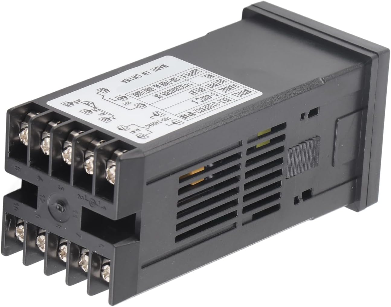 പിൻഭാഗം view of the WALFRONT REX C100 PID Temperature Controller, showing the wiring terminals and product label.