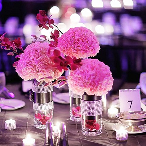 Silver Diamond Sparkling Rhinestone Mesh Ribbon For Event Decorations, Wedding Cake, Birthdays, Baby Shower, Arts & Crafts, 4.75" X 10 Yards, 24 Row, 1 Roll #TOP3