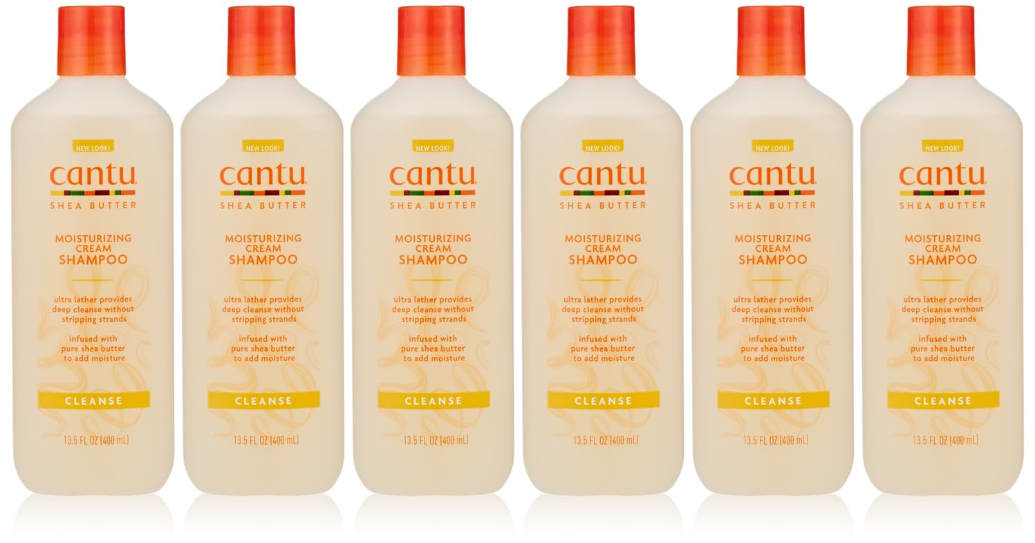 Cantu Shea Butter Shampoo Moisturizing Cream 13.5 Ounce (Pack of 6)
